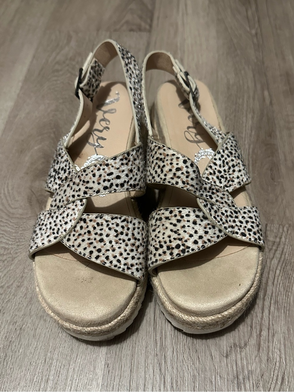 Very G Ivory Leopard Espadrille Slingback Sandals